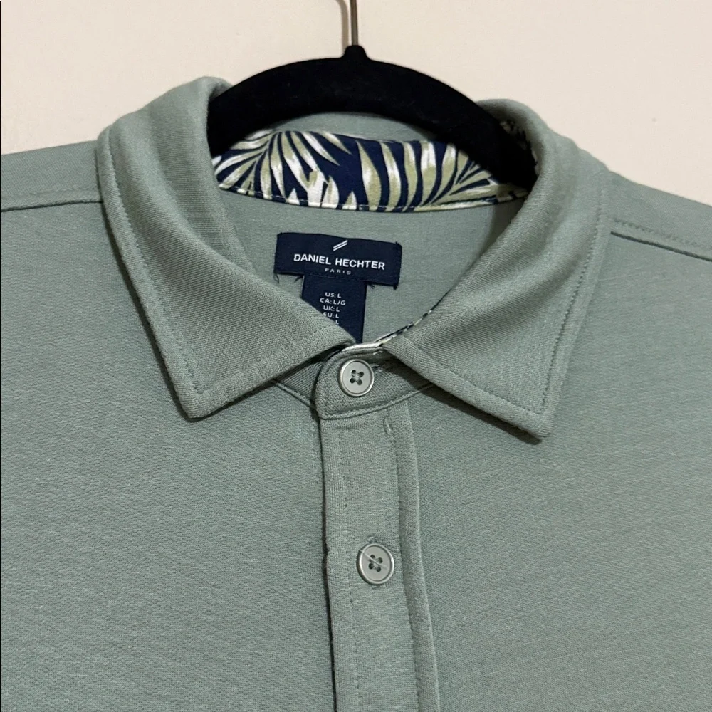 Daniel Hechter sage green Button Down Shirt Mens L casual soft stretchy casual - Picture 4 of 6
